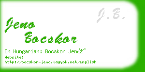 jeno bocskor business card